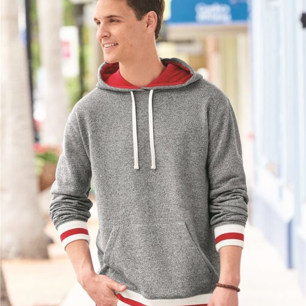 Peppered Fleece Lapover Hooded Sweatshirt Thumbnail